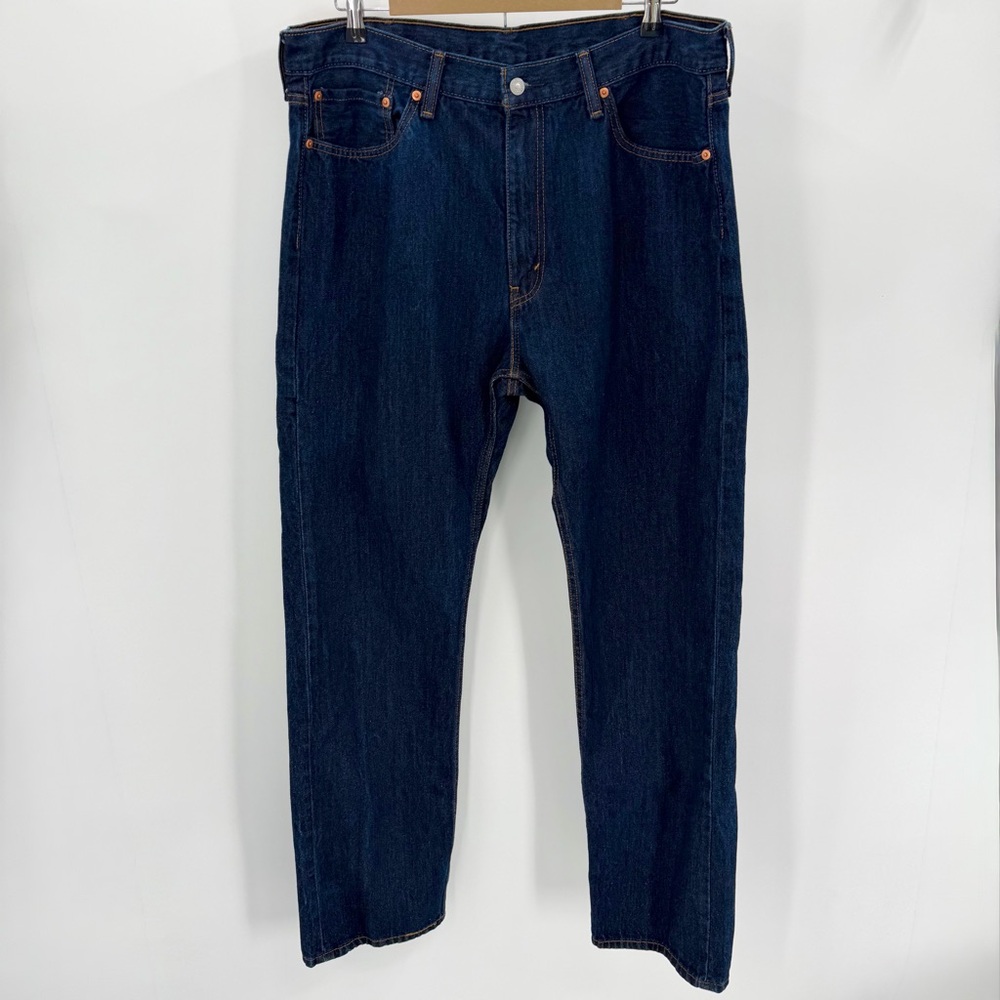 Levi's Jeans Mens 38x34 Dark Blue 505 Cotton Denim Classic Straight Leg Reg Fit